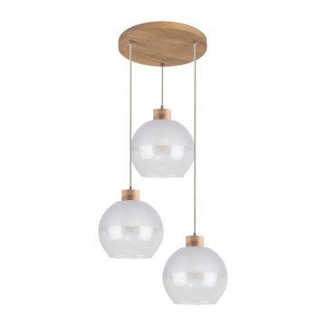 Luster na užetu LINEA 3xE27/60W/230V hrast