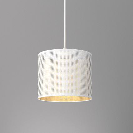 Luster na užetu LOFT SHADE 1xE27/60W/230V promjer 18 cm bijela/zlatna