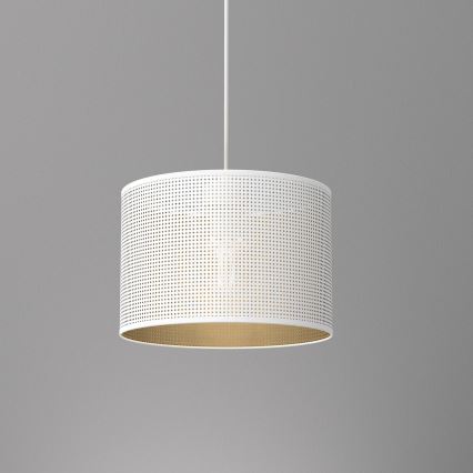 Luster na užetu LOFT SHADE 1xE27/60W/230V promjer 25 cm bijela/zlatna