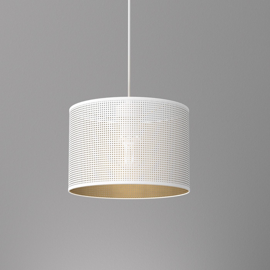 Luster na užetu LOFT SHADE 1xE27/60W/230V promjer 25 cm bijela/zlatna