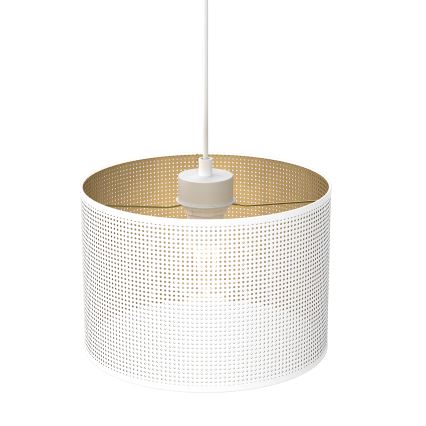 Luster na užetu LOFT SHADE 1xE27/60W/230V promjer 25 cm bijela/zlatna