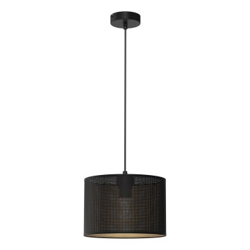 Luster na užetu LOFT SHADE 1xE27/60W/230V promjer 25 cm crna/zlatna