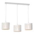 Luster na užetu LOFT SHADE 3xE27/60W/230V bijela/zlatna