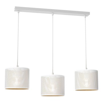 Luster na užetu LOFT SHADE 3xE27/60W/230V bijela/zlatna