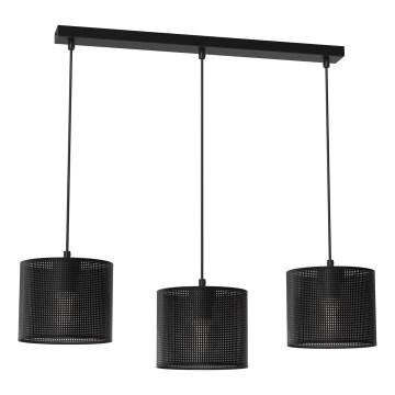 Luster na užetu LOFT SHADE 3xE27/60W/230V crna