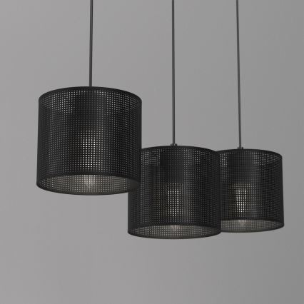 Luster na užetu LOFT SHADE 3xE27/60W/230V crna