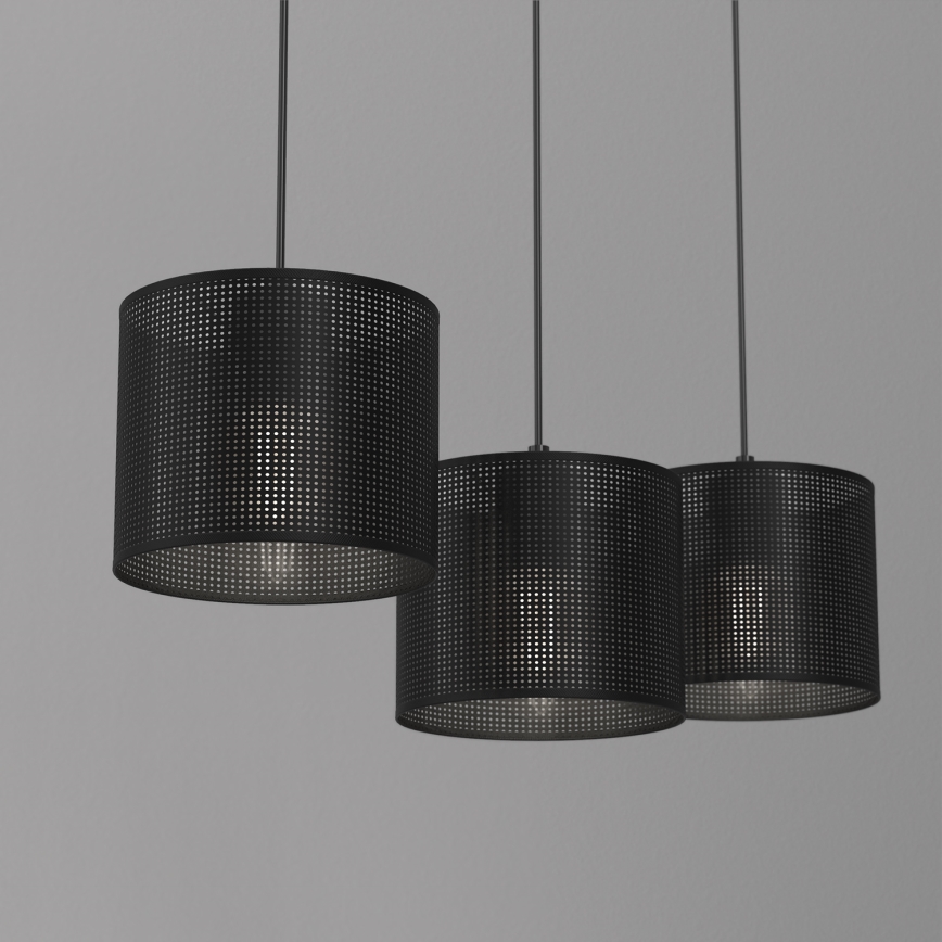 Luster na užetu LOFT SHADE 3xE27/60W/230V crna