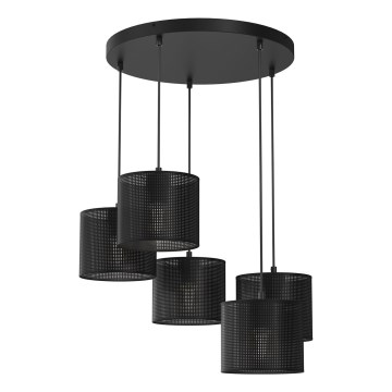 Luster na užetu LOFT SHADE 5xE27/60W/230V crna