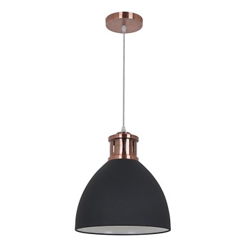 Luster na užetu METAL 1xE27/15W/230V bakrena/crna