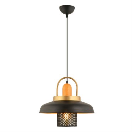 Luster na užetu MONZA 1xE27/40W/230V Ø 32 cm crna/zlatna