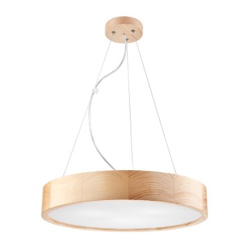 Luster na užetu NATURAL 3xE27/60W/230V ? 47 cm borovina