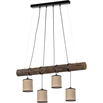 Luster na užetu NEGRO 4xE27/25W/230V borovina