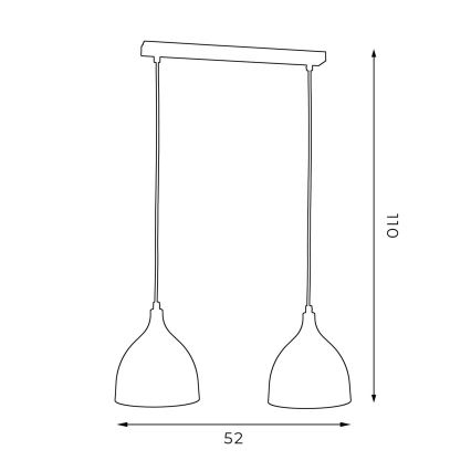 Luster na užetu NOAK 2xE27/15W/230V crna