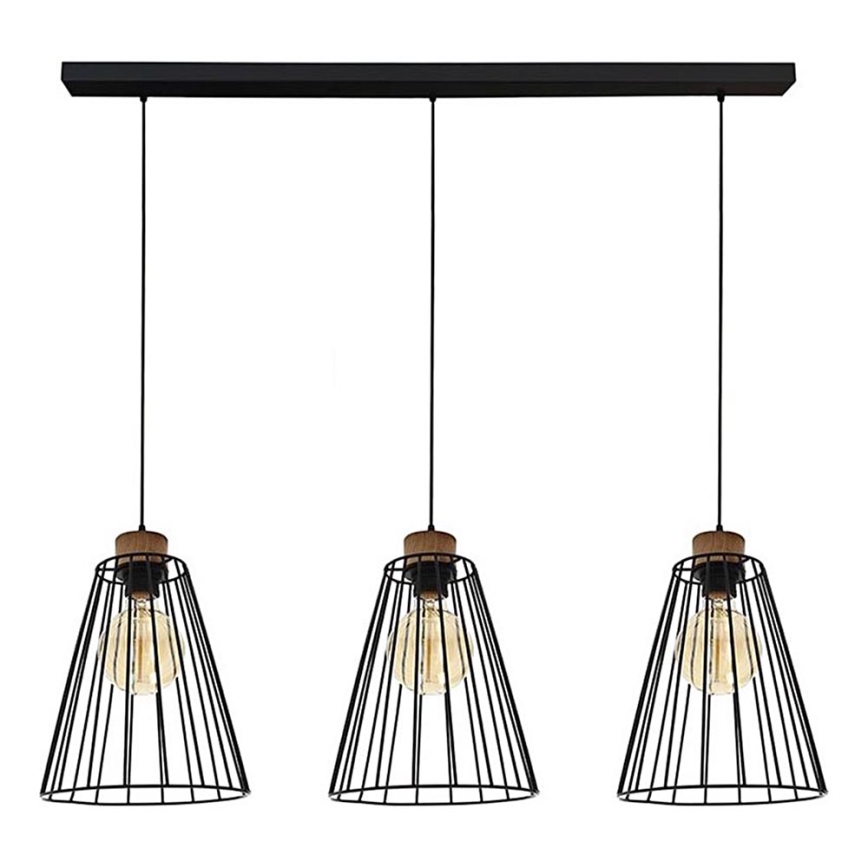 Luster na užetu ORAZIO 3xE27/60W/230V borovina