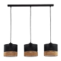 Luster na užetu PAGLIA 3xE27/60W/230V 60 cm ratan