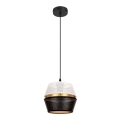 Luster na užetu PARIS 1xE27/60W/230V bijela/crna/zlatna
