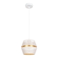 Luster na užetu PARIS 1xE27/60W/230V bijela/zlatna