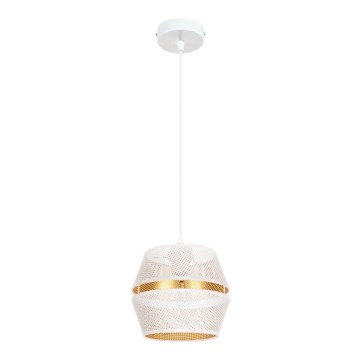 Luster na užetu PARIS 1xE27/60W/230V bijela/zlatna