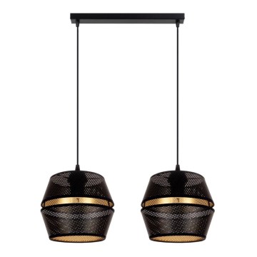 Luster na užetu PARIS 2xE27/60W/230V crna/zlatna