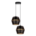 Luster na užetu PARIS 2xE27/60W/230V crna/zlatna