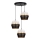 Luster na užetu PARIS 3xE27/60W/230V promjer 45 cm bijela/crna/zlatna