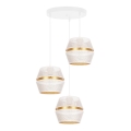 Luster na užetu PARIS 3xE27/60W/230V promjer 45 cm bijela/zlatna