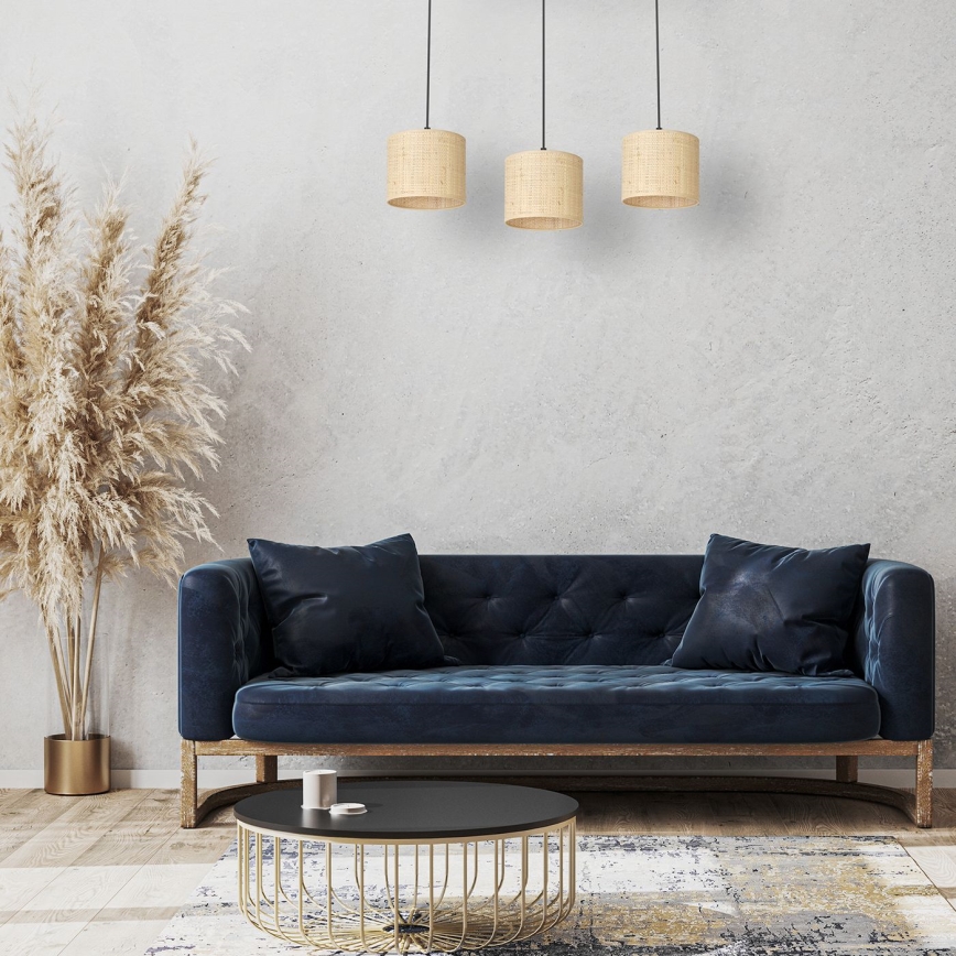 Luster na užetu RATTAN 3xE27/60W/230V ratan