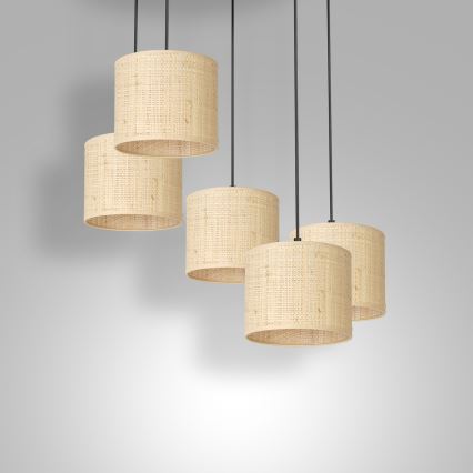 Luster na užetu RATTAN 5xE27/60W/230V ratan