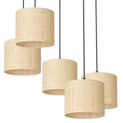 Luster na užetu RATTAN 5xE27/60W/230V ratan
