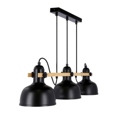 Luster na užetu RENO 3xE27/40W/230V crna/smeđa