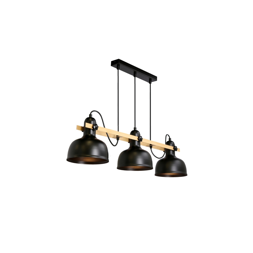 Luster na užetu RENO 3xE27/40W/230V crna/smeđa
