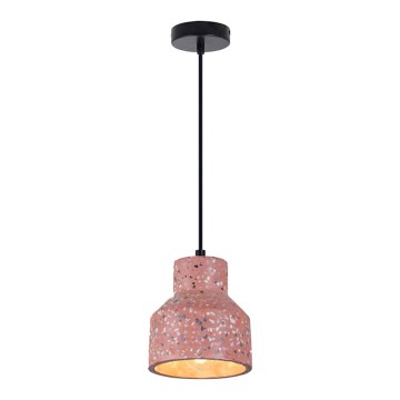 Luster na užetu RESIN 1xE27/11W/230V ružičasta/crna