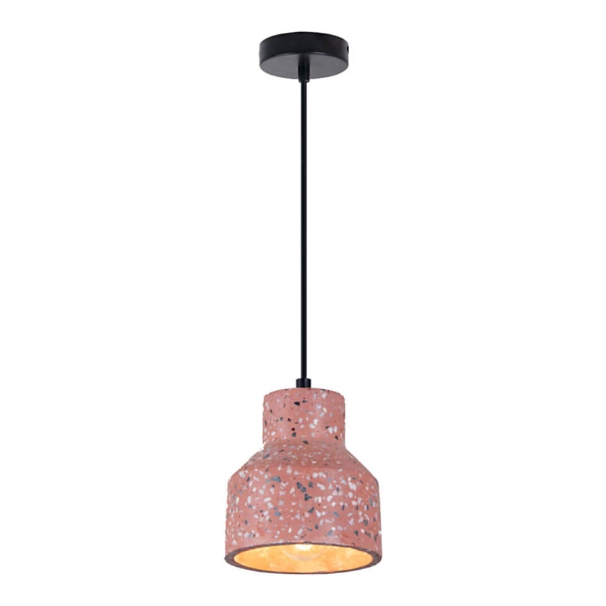 Luster na užetu RESIN 1xE27/11W/230V ružičasta/crna