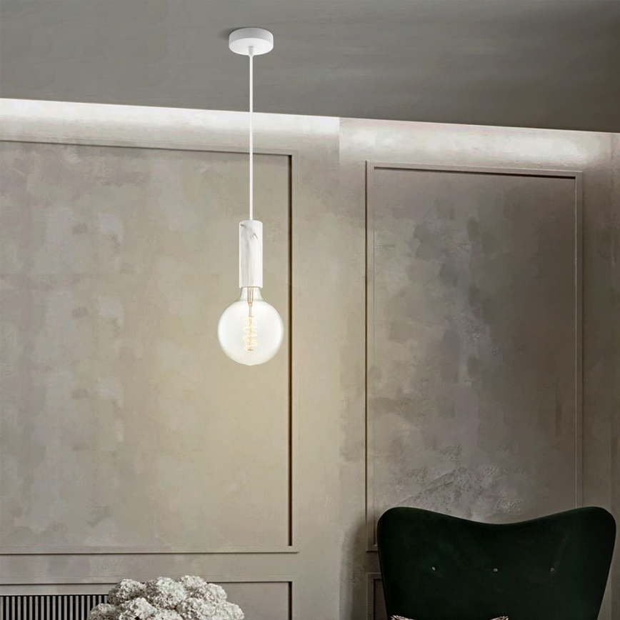 Luster na užetu SAGA 1xE27/40W/230V mramorni