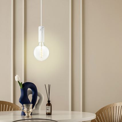 Luster na užetu SAGA 1xE27/40W/230V mramorni