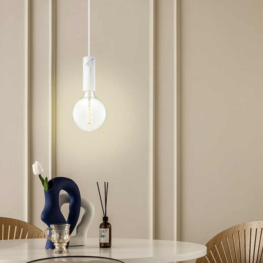 Luster na užetu SAGA 1xE27/40W/230V mramorni