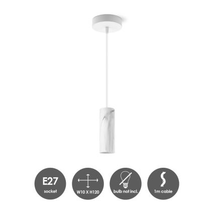 Luster na užetu SAGA 1xE27/40W/230V mramorni