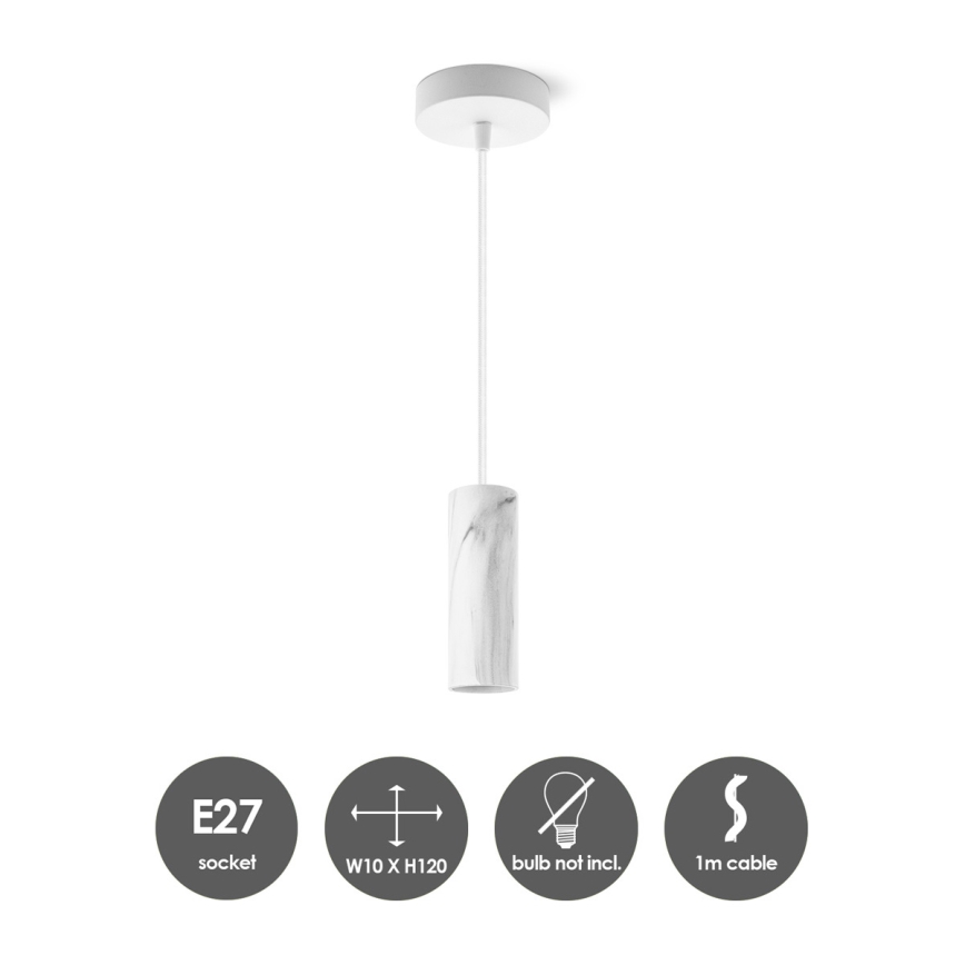 Luster na užetu SAGA 1xE27/40W/230V mramorni