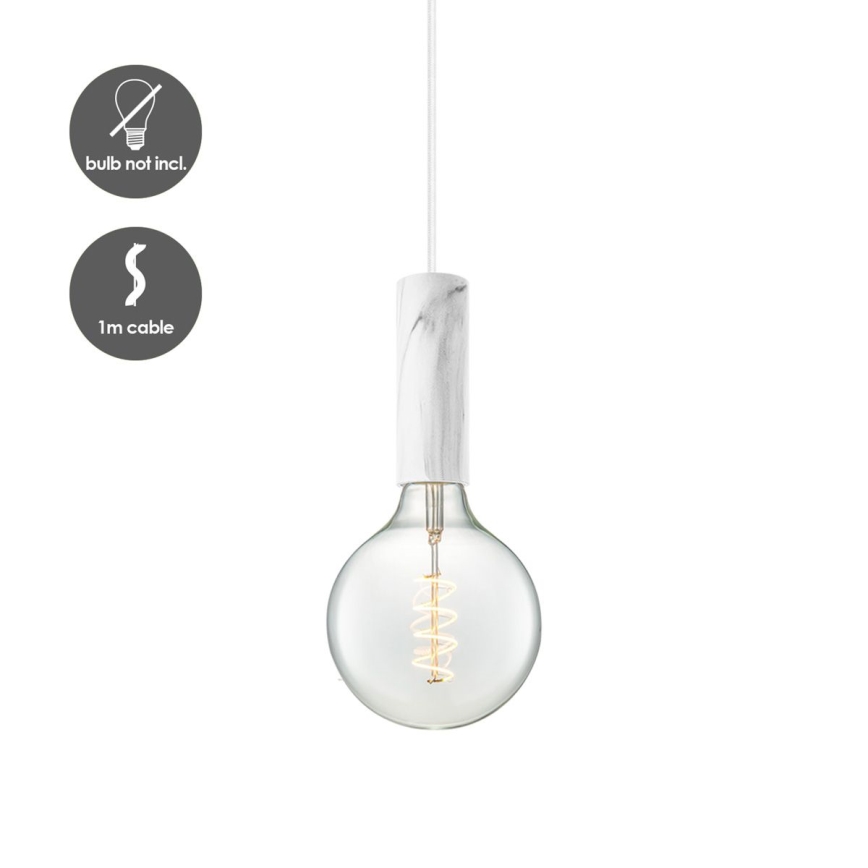 Luster na užetu SAGA 1xE27/40W/230V mramorni