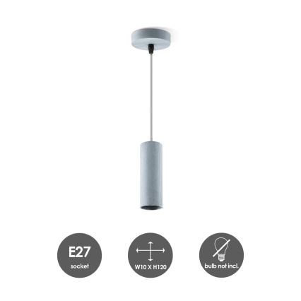 Luster na užetu SAGA 1xE27/40W/230V siva