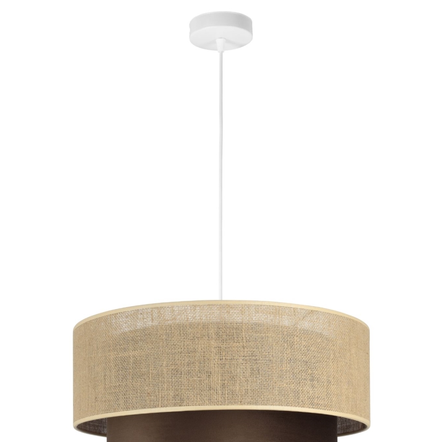 Luster na užetu SARTA 1xE27/60W/230V Ø45 cm smeđa/juta