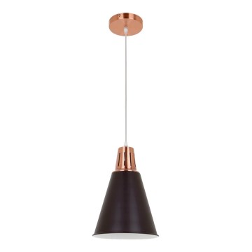 Luster na užetu SHADE 1xE27/15W/230V bakrena/crna