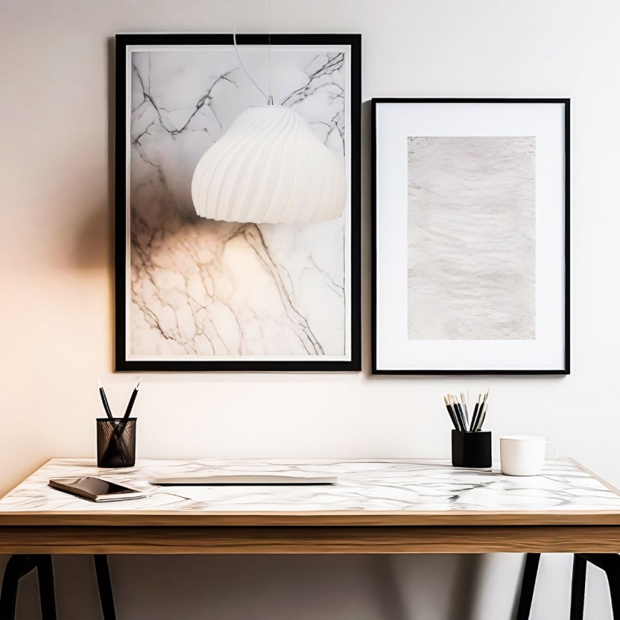Luster na užetu SILVO 1xE27/60W/230V promjer 38 cm bijela