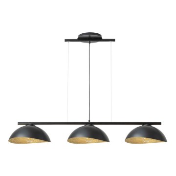 Luster na užetu SOLAR 3xE27/60W/230V crna