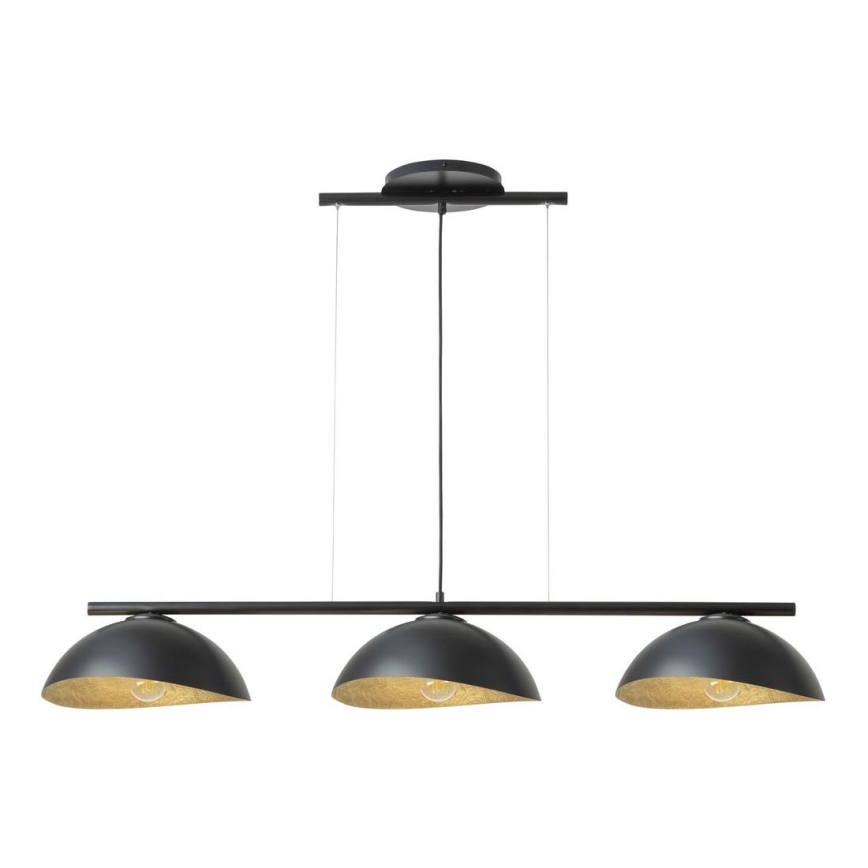 Luster na užetu SOLAR 3xE27/60W/230V crna