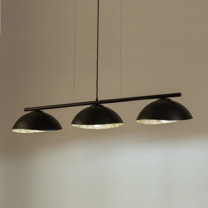 Luster na užetu SOLAR 3xE27/60W/230V crna