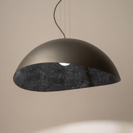 Luster na užetu SOLARIS 1xE27/60W/230V promjer 89 cm srebrna/crna