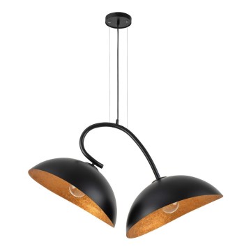 Luster na užetu SPACE 2xE27/60W/230V crna/mesing