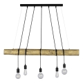 Luster na užetu TRABO 5xE27/60W/230V borovina