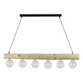 Luster na užetu TRABO 6xE27/60W/230V borovina